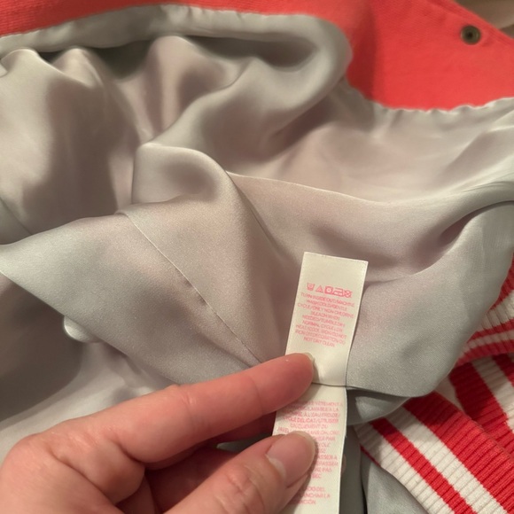 Victoria Secret PINK Pink And White Letterman Jacket Size Medium - Picture 4 of 16